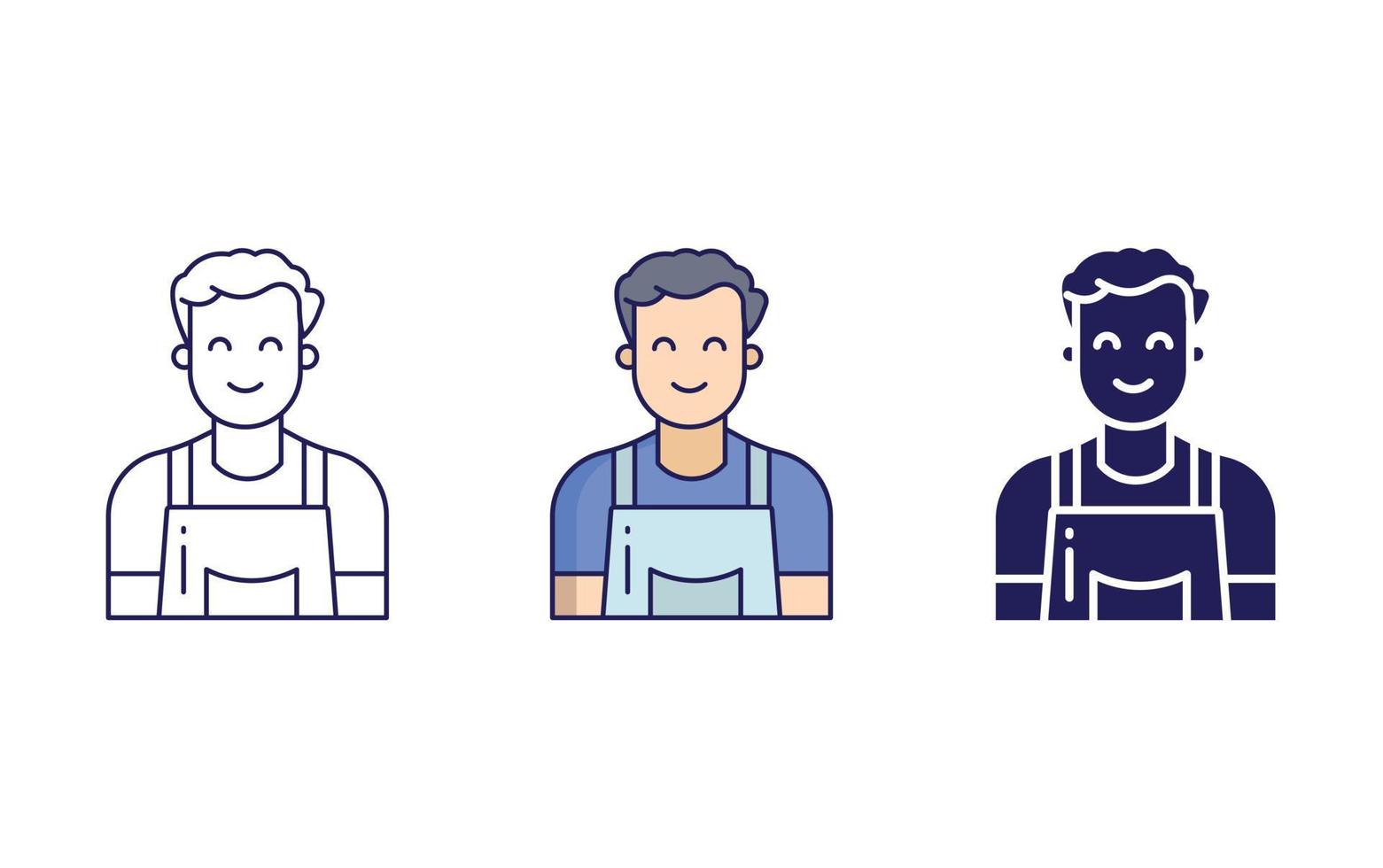 Man chef icon vector