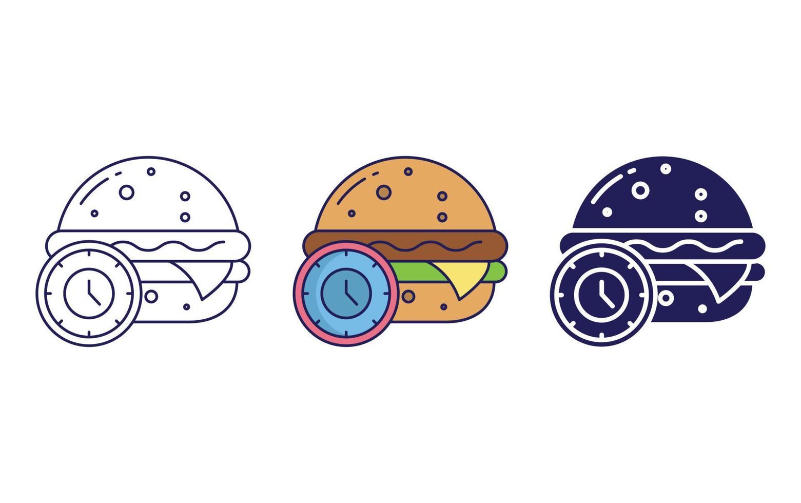 Burger time icon vector