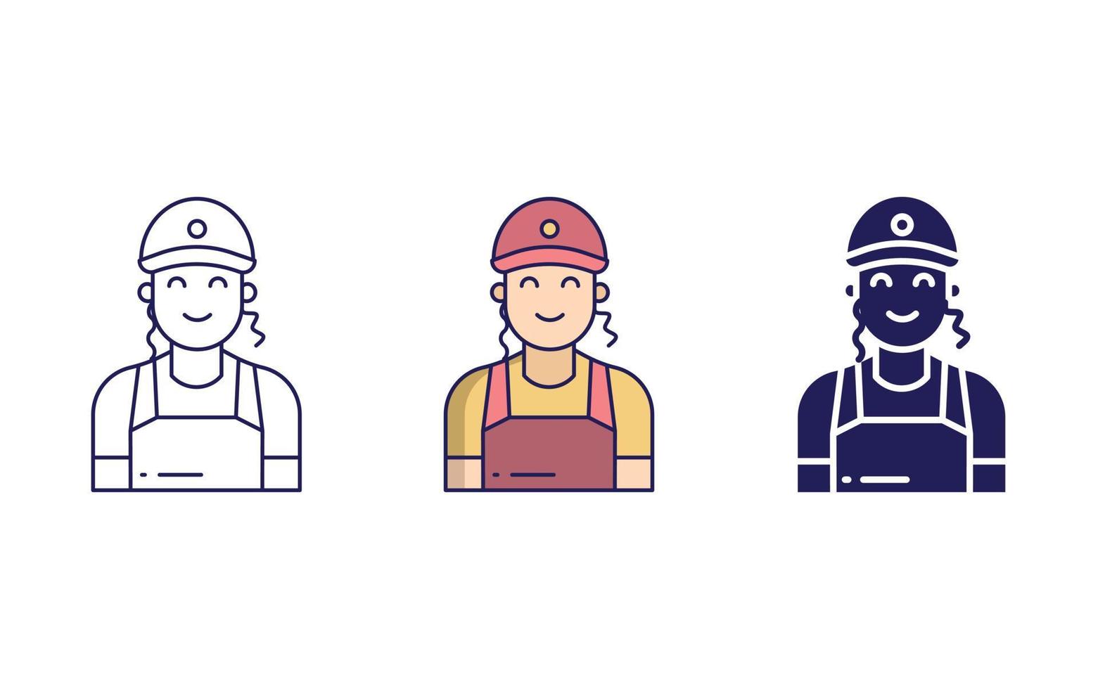 Waiter woman icon vector