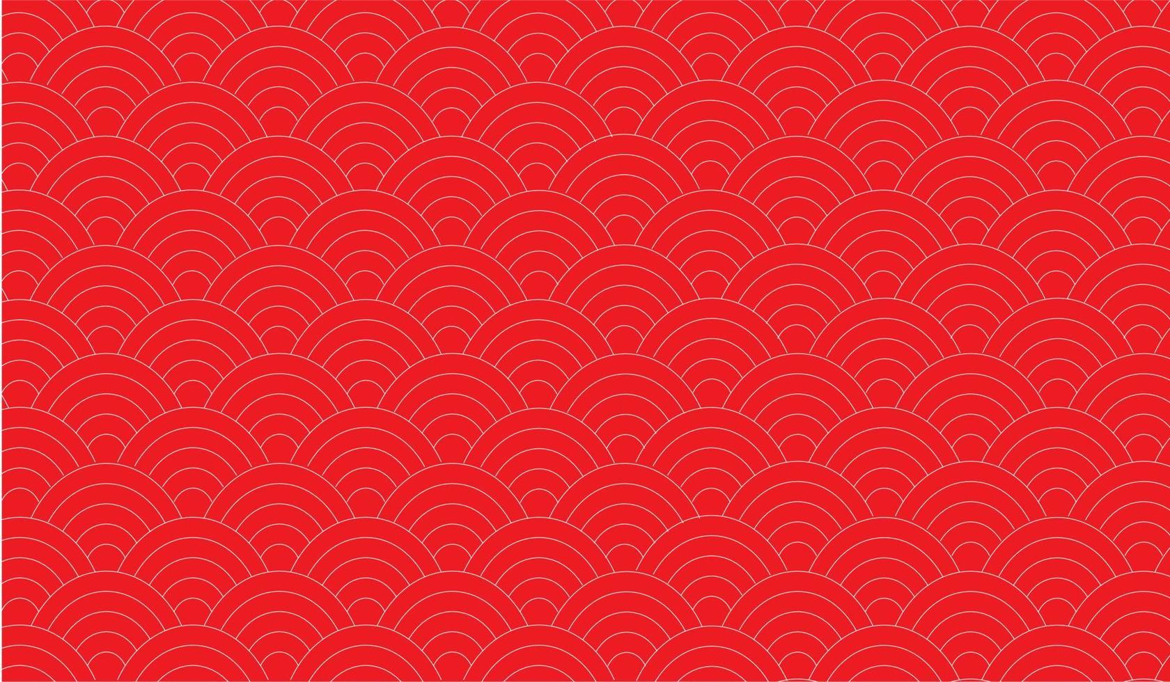 Elegant red fish scale seamless background. Japanese traditional ornament for invitation card wallpaper. Vector illustration.