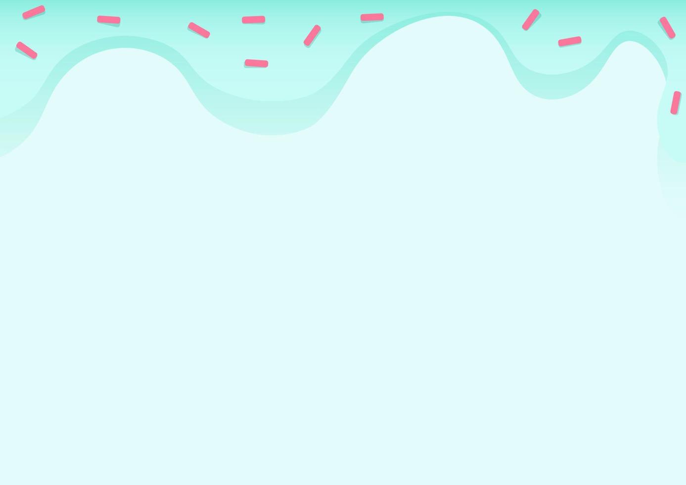 Sweet blue background with drip on top and pink sprinkles vector