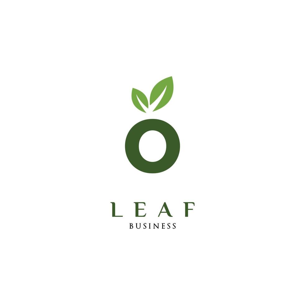 Initial Letter O Leaf Icon Logo Design Template vector