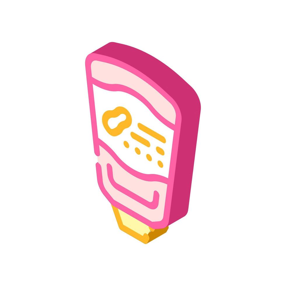 Ilustración de vector de icono isométrico de mantequilla de maní doy-pack