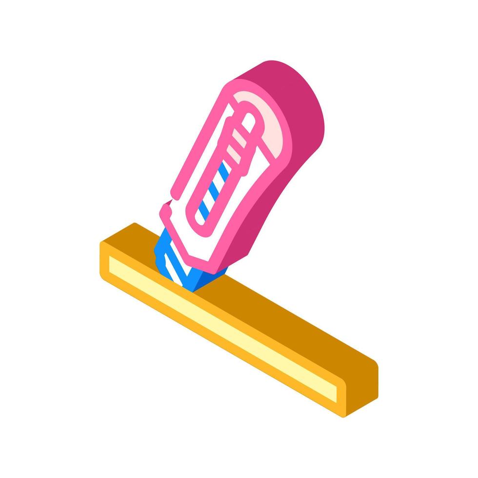 knife stationery isometric icon vector illustration