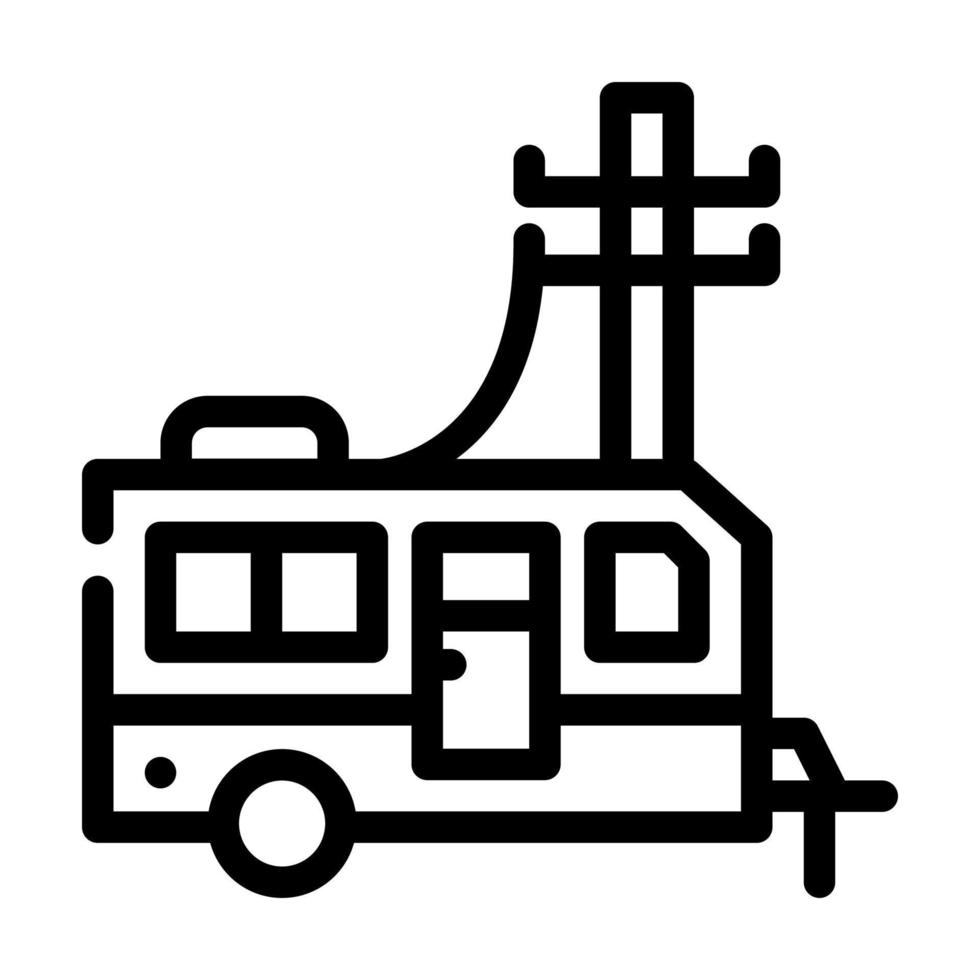 electricity connection mobile home line icon vector illustration