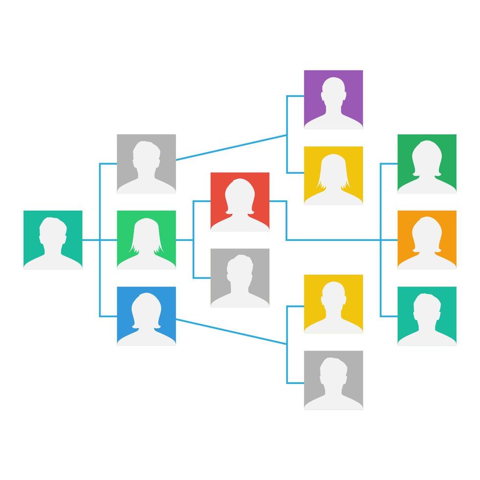 Project Team Organization Chart Vector. Colleagues Working Together. The Hierarchical Diagram Illustration vector