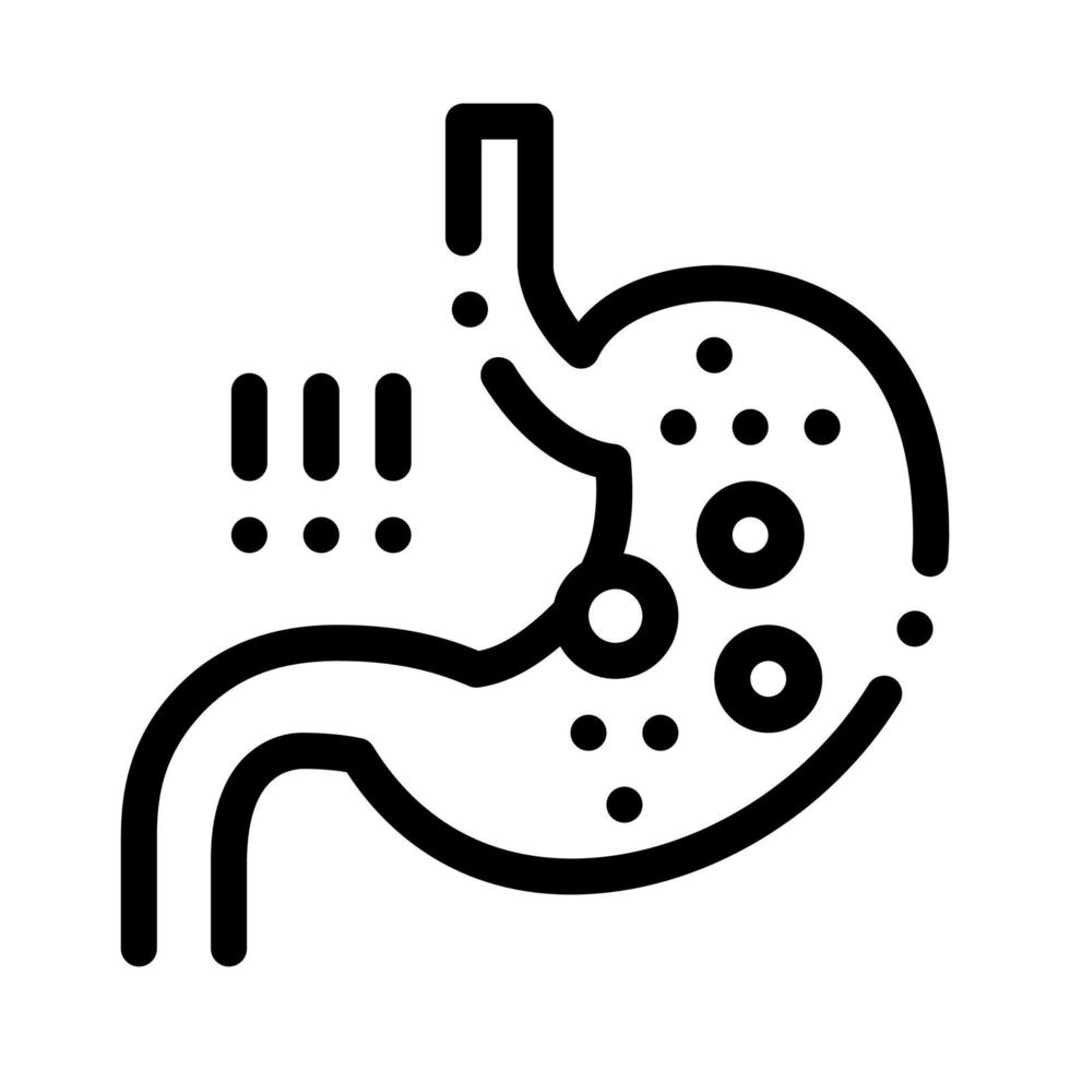 detection of infection in stomach icon vector outline illustration