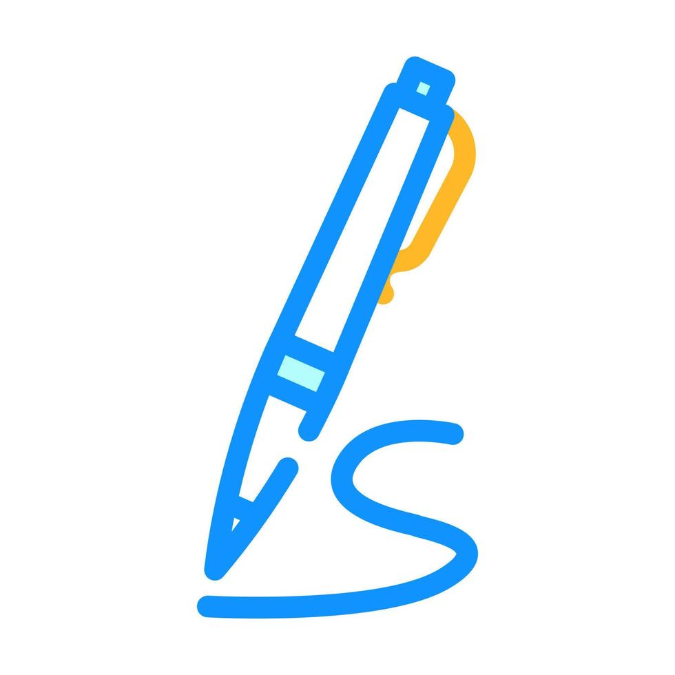 pen stationery color icon vector illustration