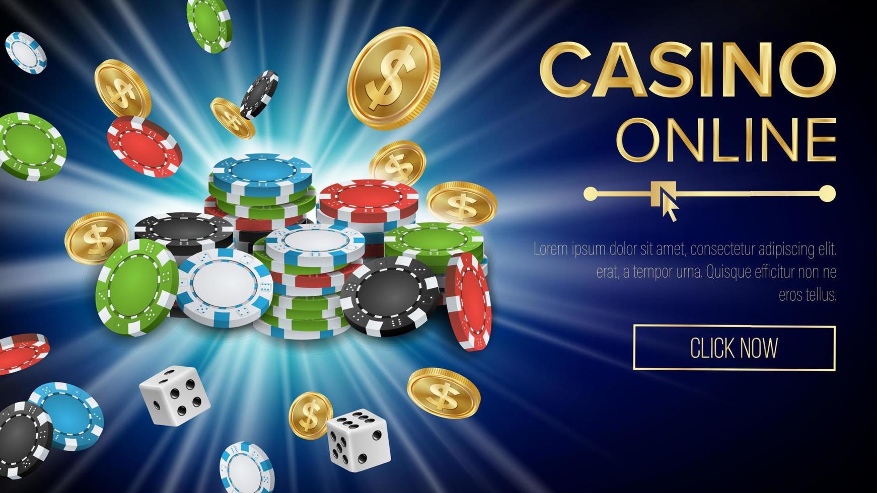 vector de banner de casino. cartelera de casino jackpot, señalización, banner de lujo de marketing, ilustración de afiches.