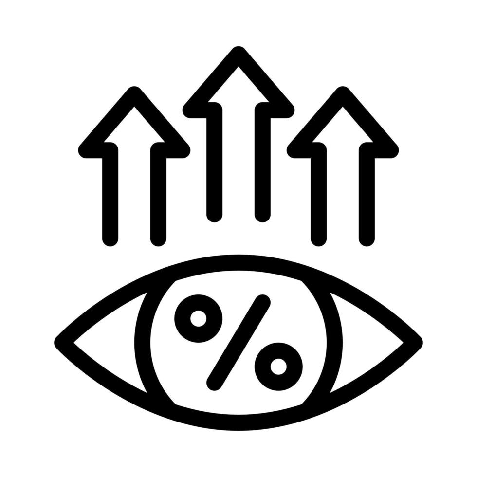 money eye growth up icon vector outline illustration