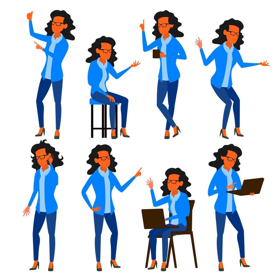 Woman Set Vector. Modern Gradient Colors. People In Action. Creative Person. Design Element. Isolated Flat Illustration vector