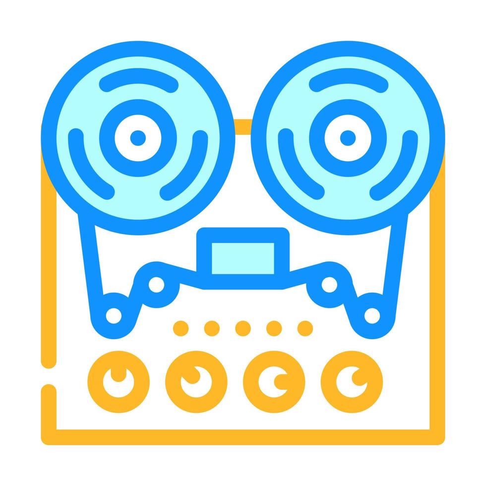 reel-to-reel tape player color icon vector illustration