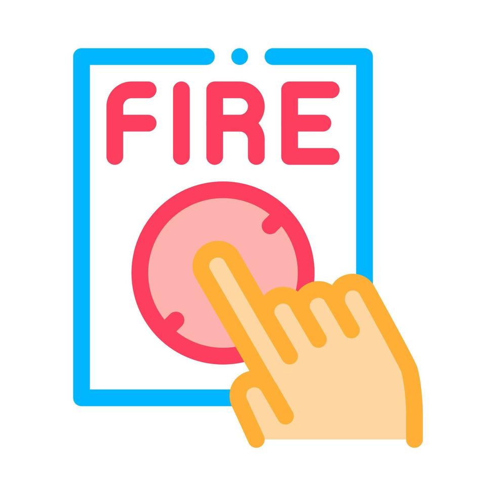Hand Push Fire Button Icon Outline Illustration vector