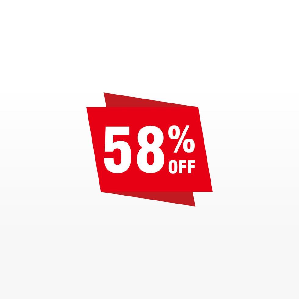 58 discount, Sales Vector badges for Labels, , Stickers, Banners, Tags, Web Stickers, New offer. Discount origami sign banner.