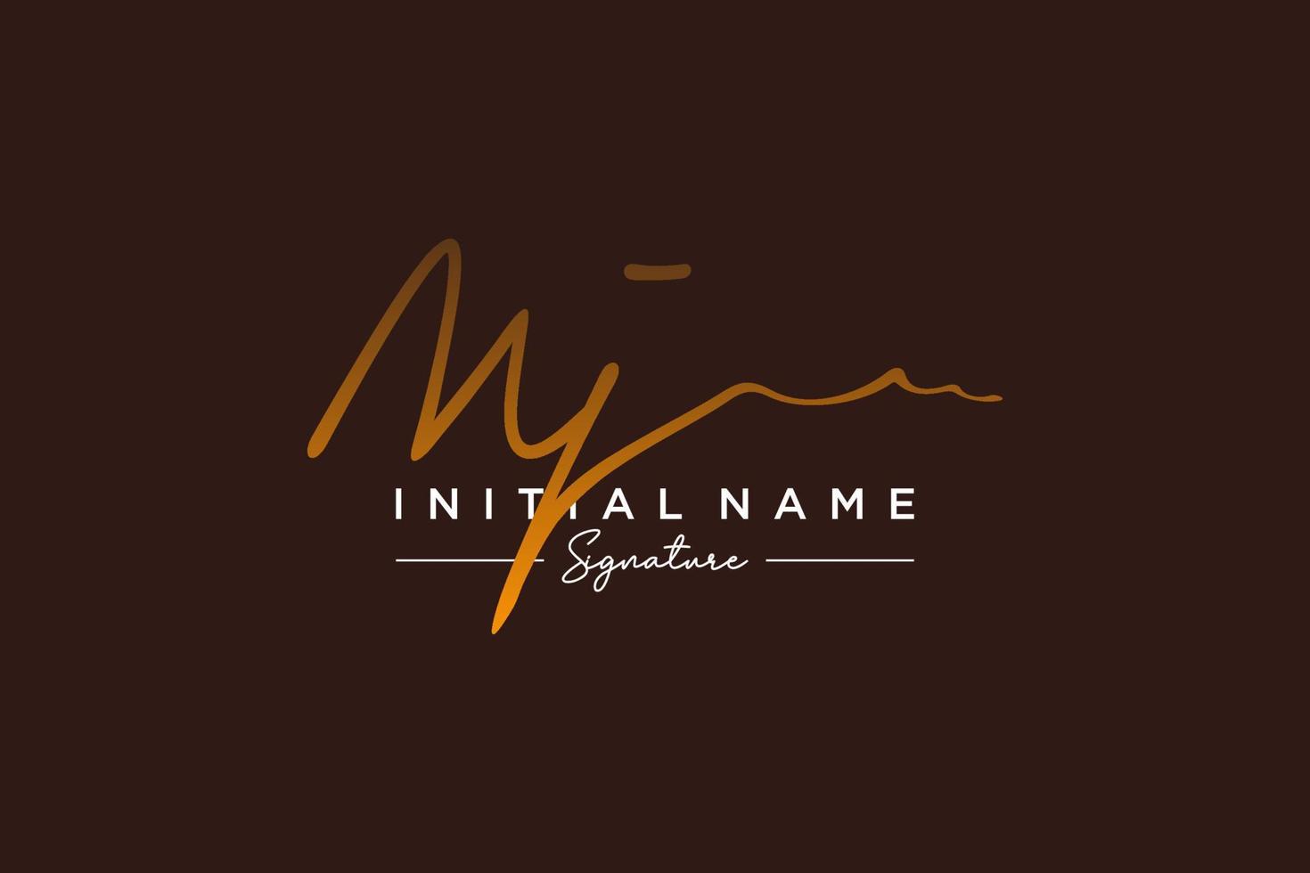Initial MJ signature logo template vector. Hand drawn Calligraphy lettering Vector illustration.