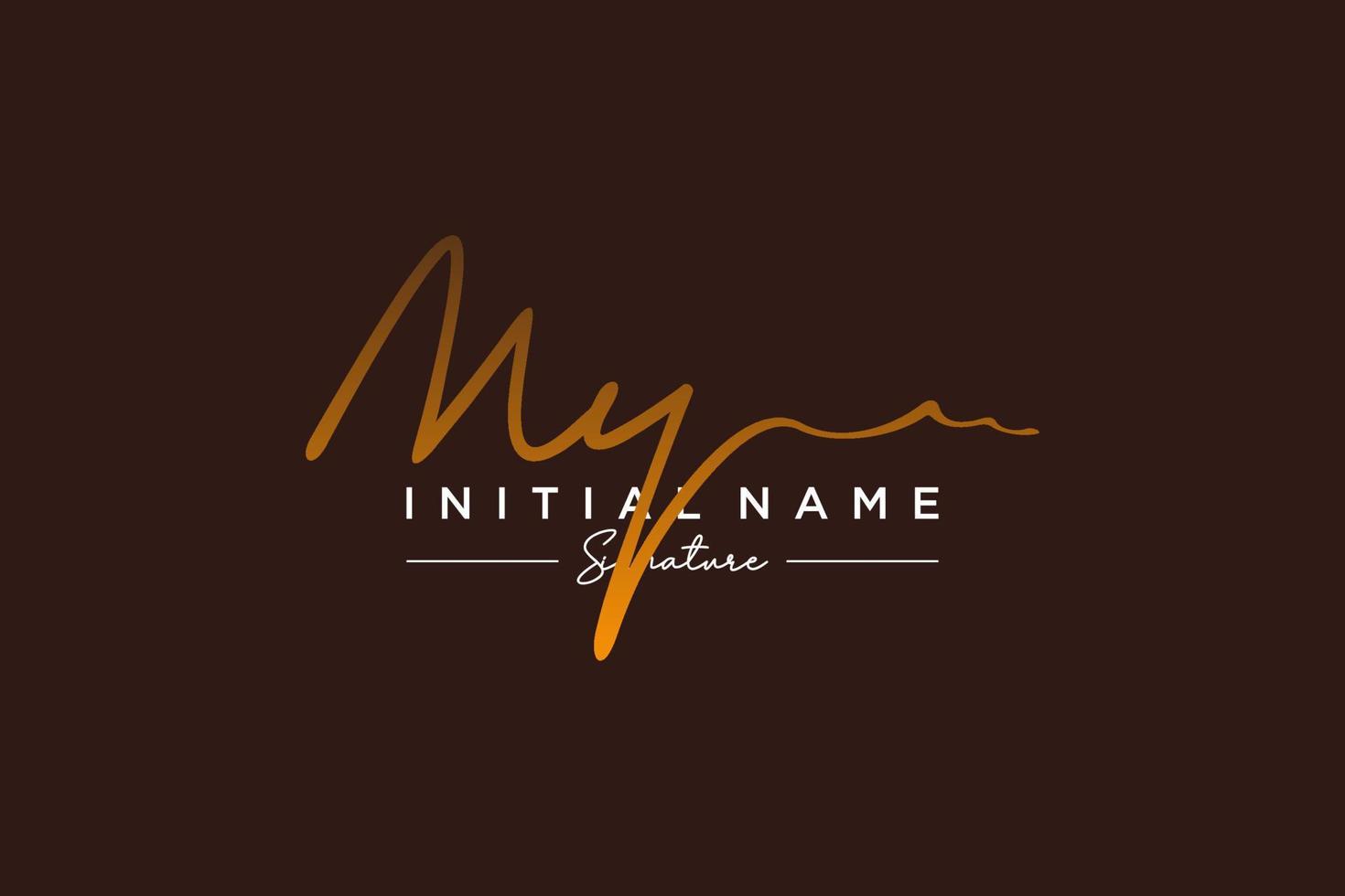 Initial MY signature logo template vector. Hand drawn Calligraphy lettering Vector illustration.