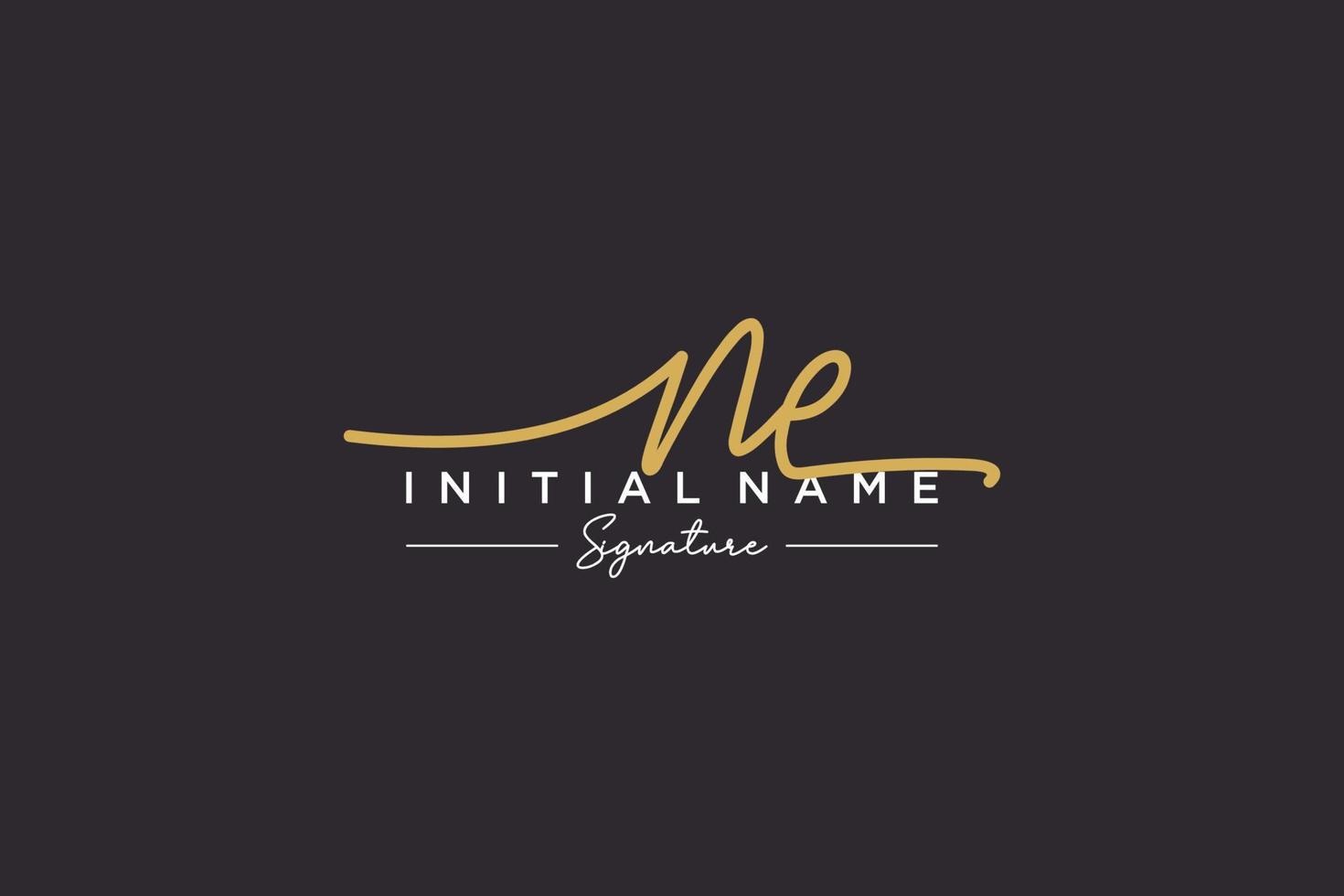 Initial NE signature logo template vector. Hand drawn Calligraphy lettering Vector illustration.