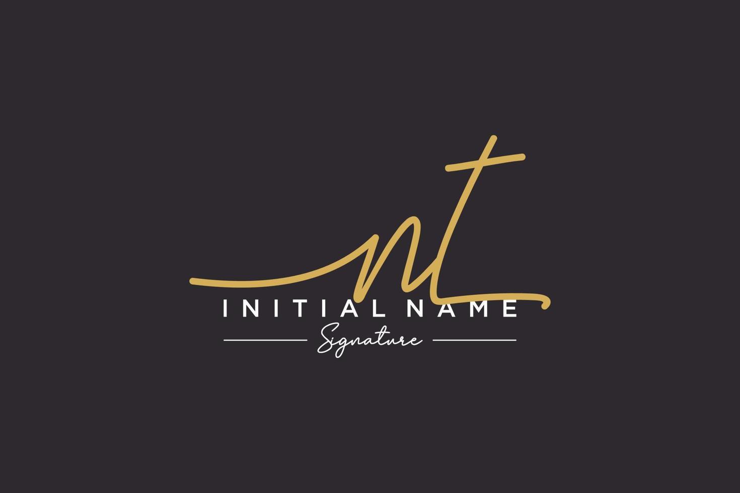 vector de plantilla de logotipo de firma inicial nt. ilustración de vector de letras de caligrafía dibujada a mano.