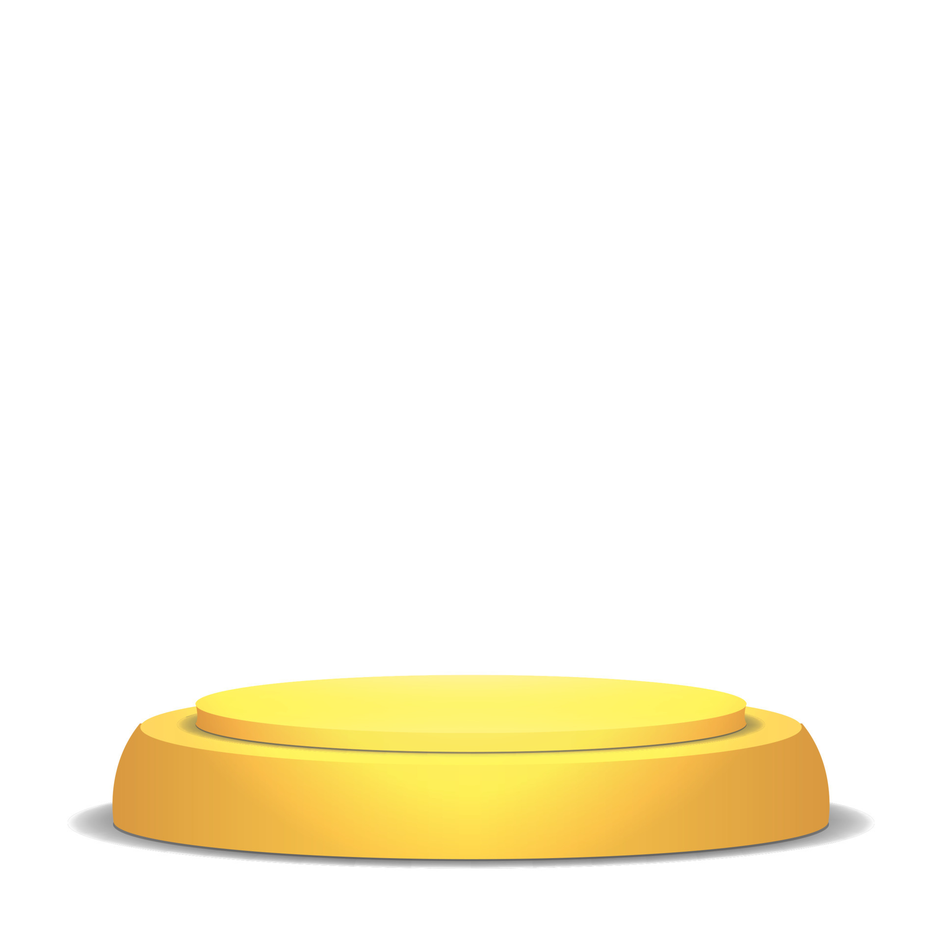 Empty Vector Podium Isolated On White Background Yellow 3D Stage
