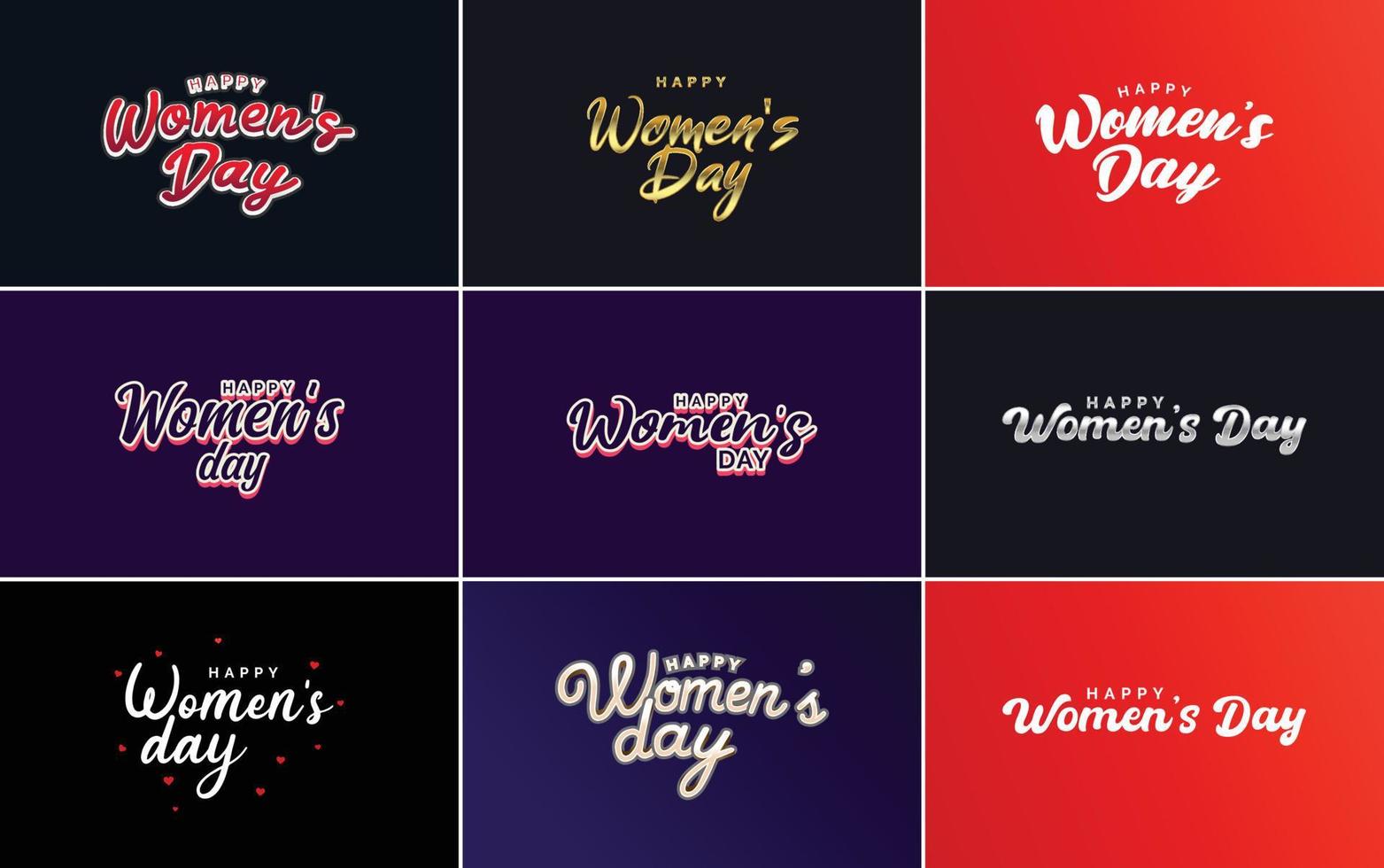 Set of Happy International Woman's Day signs and emblems vector design elements. signs. labels. and badges collection