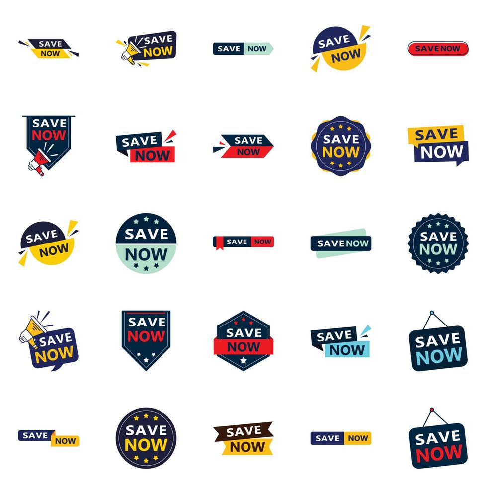 25 Versatile Typographic Banners for promoting saving across media vector