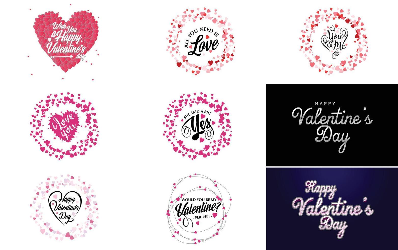 I Love You hand-drawn lettering and calligraphy with a heart design. suitable for use as a Valentine's Day greeting vector