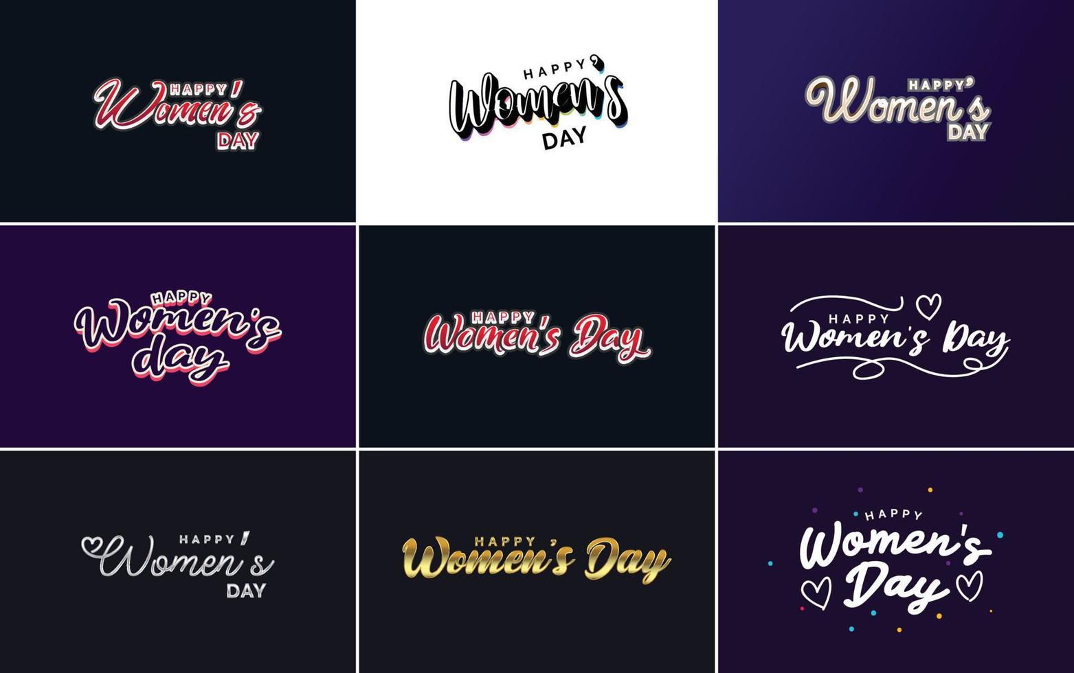 Set of cards with International Women's Day logo vector