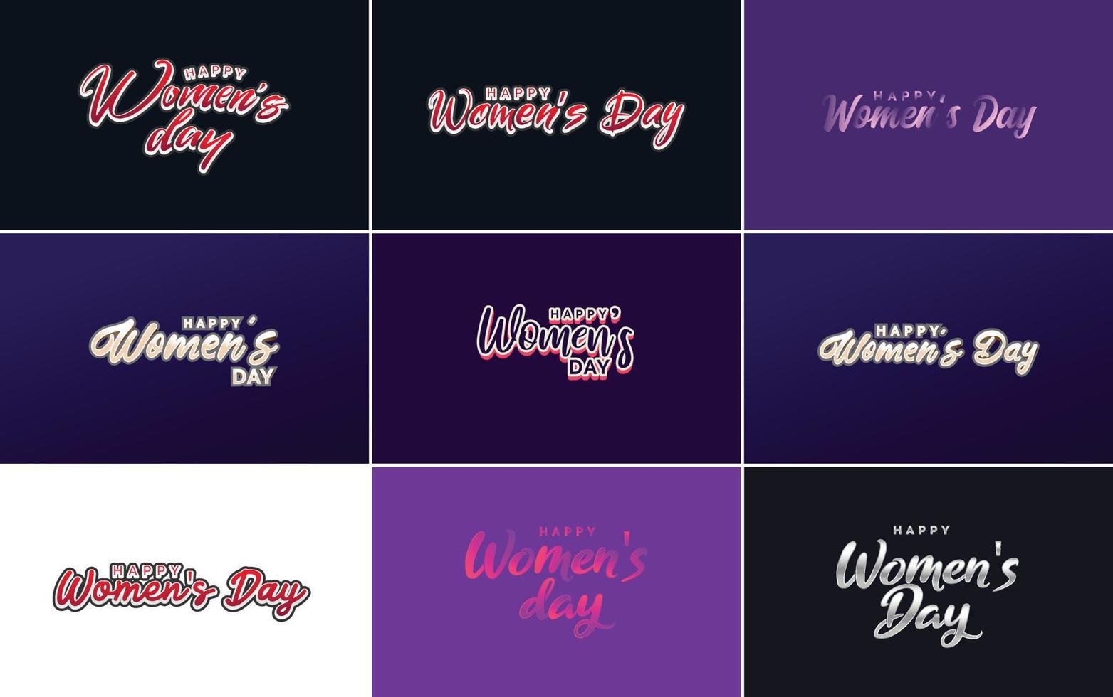 Abstract Happy Women's Day logo with a love vector design in pink. red. and black colors