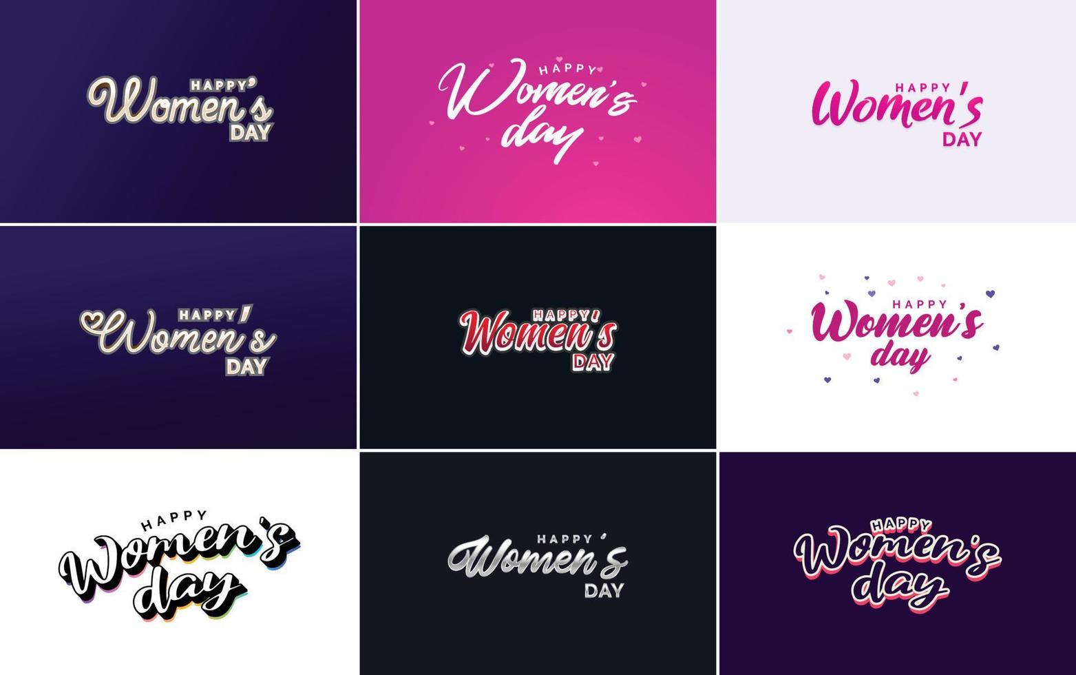International Women's Day lettering with a love shape. suitable for use in cards. invitations. banners. posters. postcards. stickers. and social media posts vector