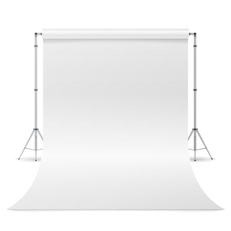 Photography Studio Vector. Clean White Canvas Isolated. Realistic Illustration. vector