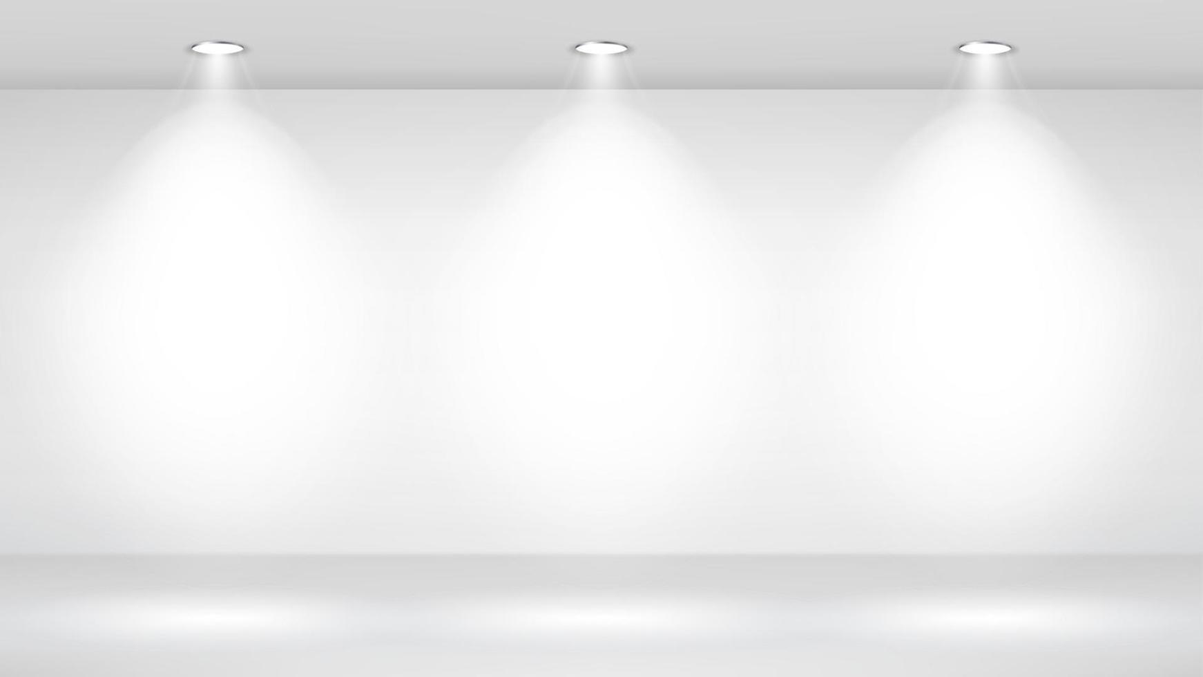 Photo Studio Room. Empty White Interior. Gallery, Architectural Design. Vector Illustration.