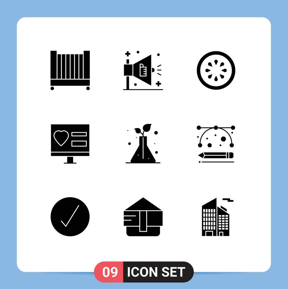 Stock Vector Icon Pack of 9 Line Signs and Symbols for trees science gorki wedding love Editable Vector Design Elements