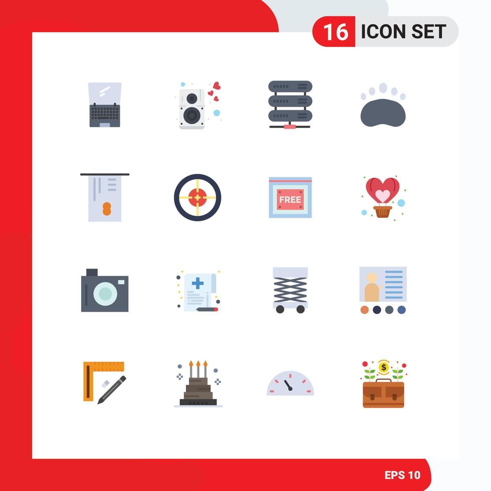 Set of 16 Modern UI Icons Symbols Signs for credit card footprint speaker clutches storage Editable Pack of Creative Vector Design Elements