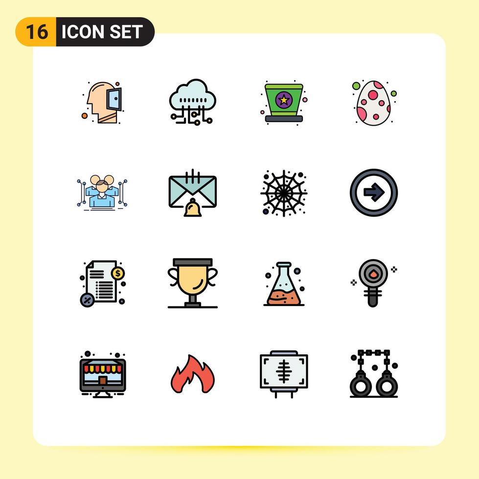 paquete de iconos de vectores de stock de 16 signos y símbolos de línea para datos antropometría sombrero celebración pascua elementos de diseño de vectores creativos editables