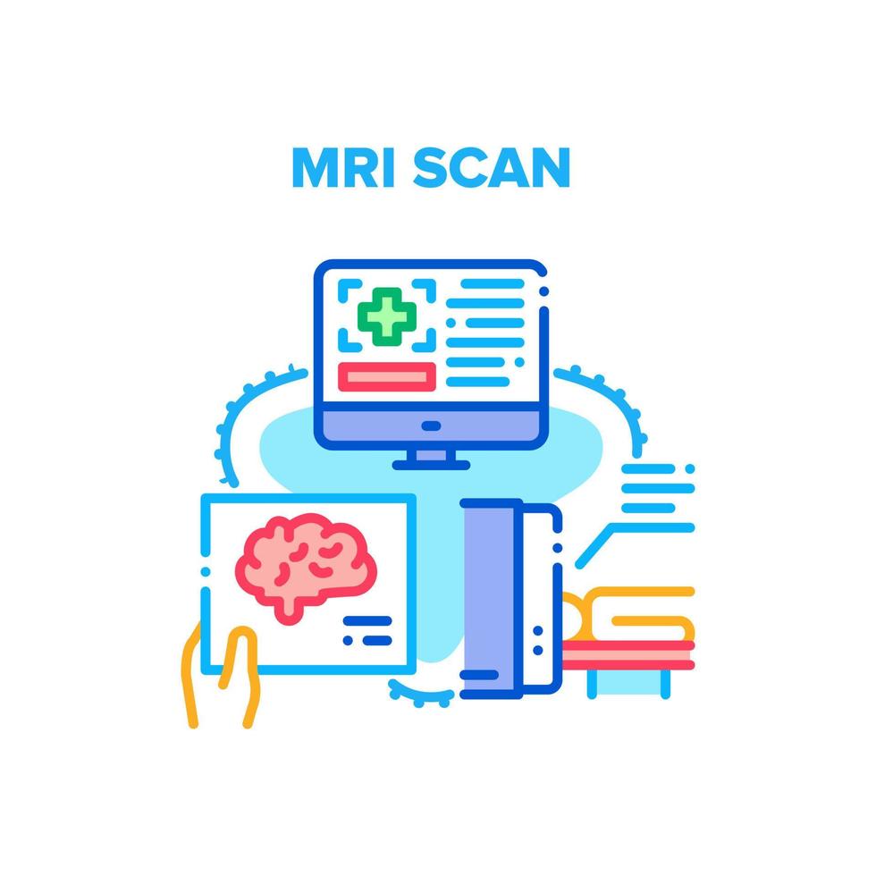 mri scan dispositivo vector concepto color ilustración