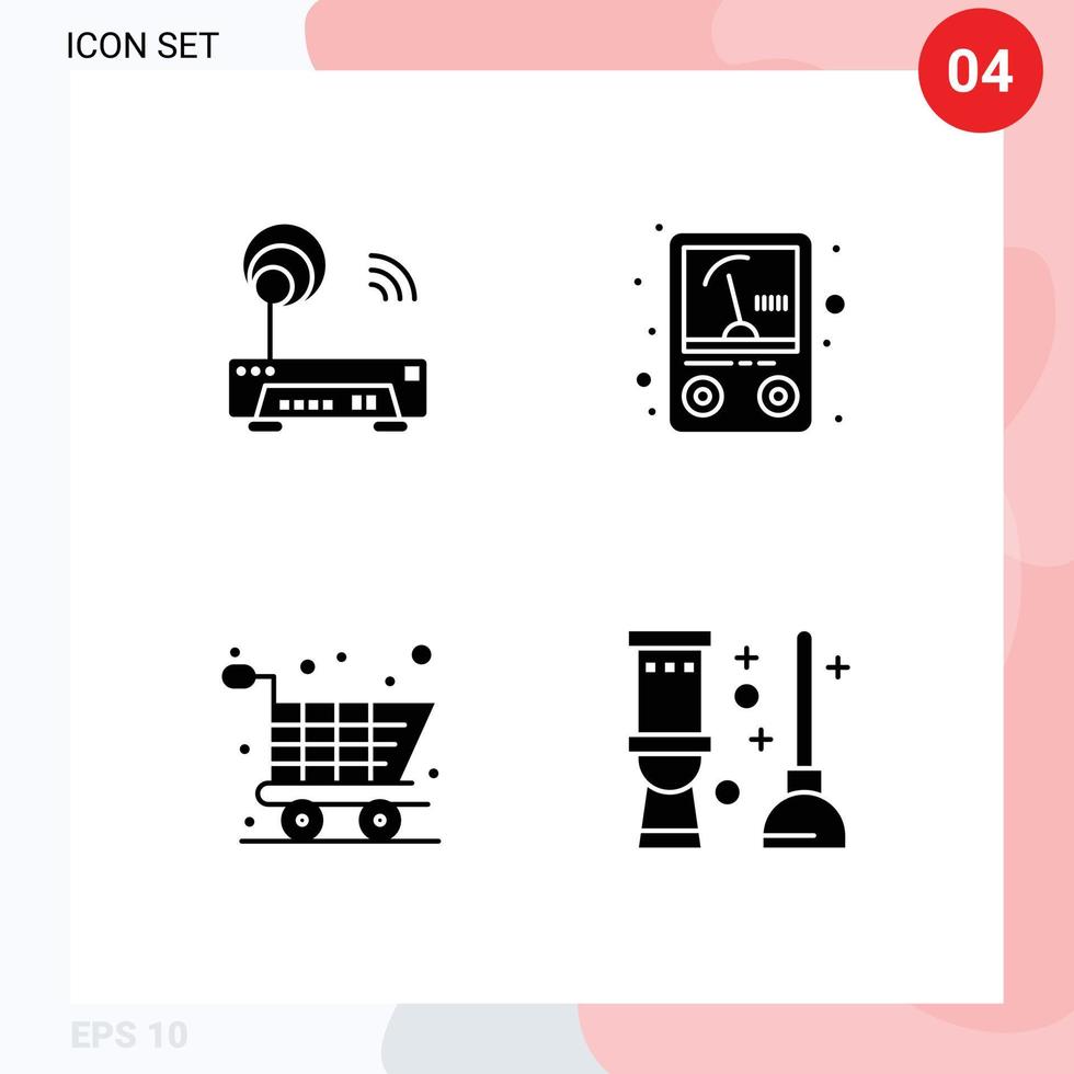 Universal Solid Glyphs Set for Web and Mobile Applications device shopping technology voltmeter clean Editable Vector Design Elements