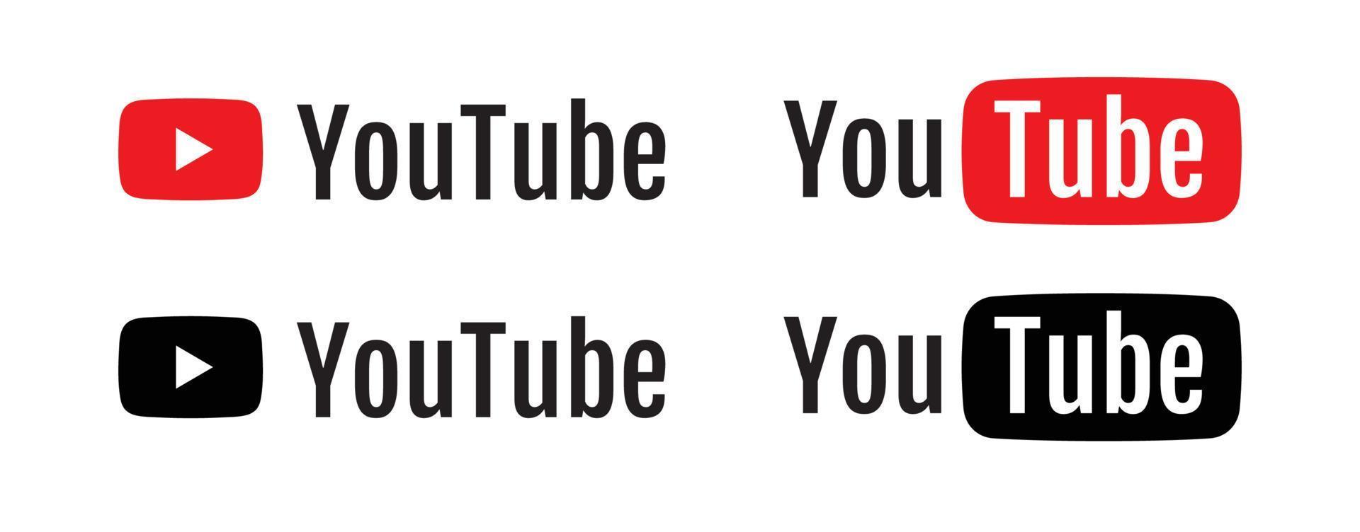 colección de logos de youtube con diseño plano vector