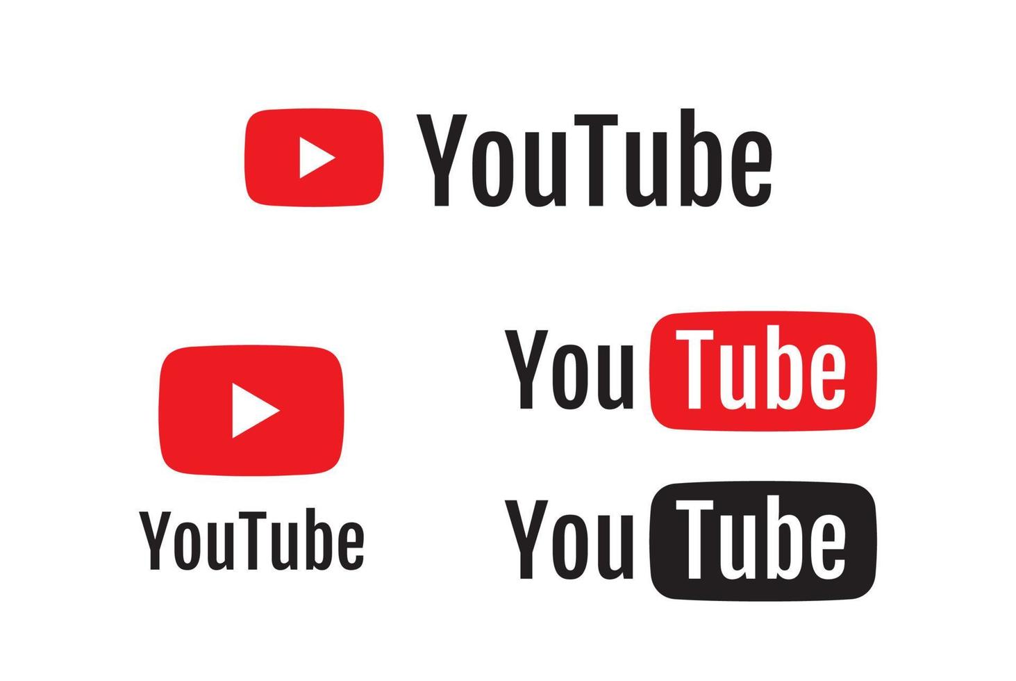 youtube logo collection with flat design vector