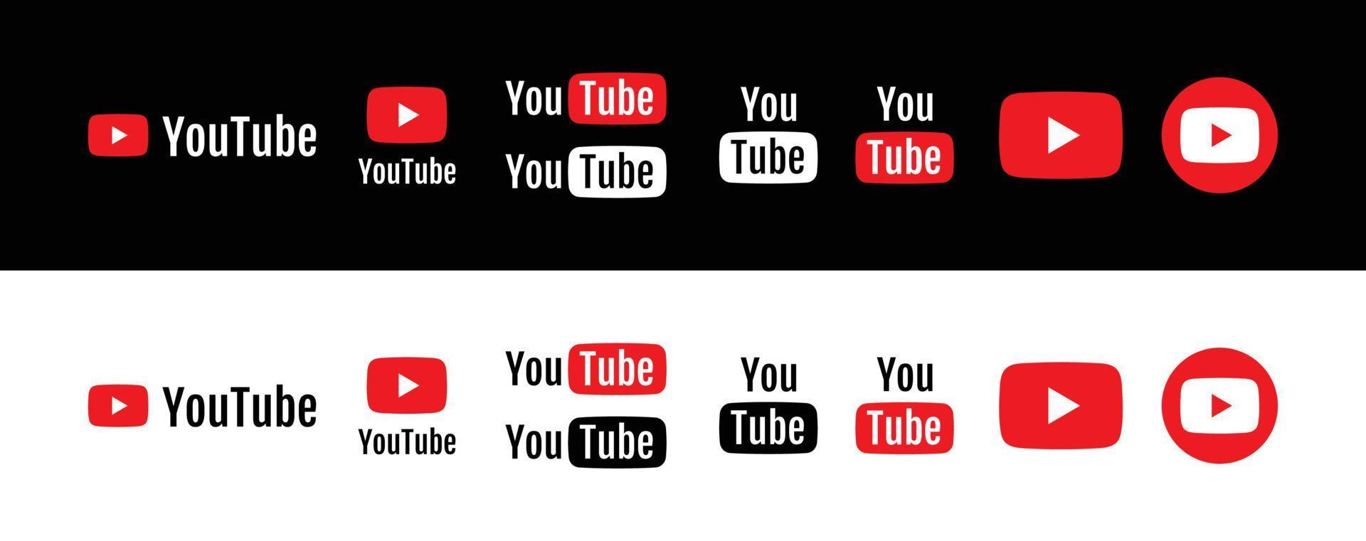 youtube logo collection with flat design vector