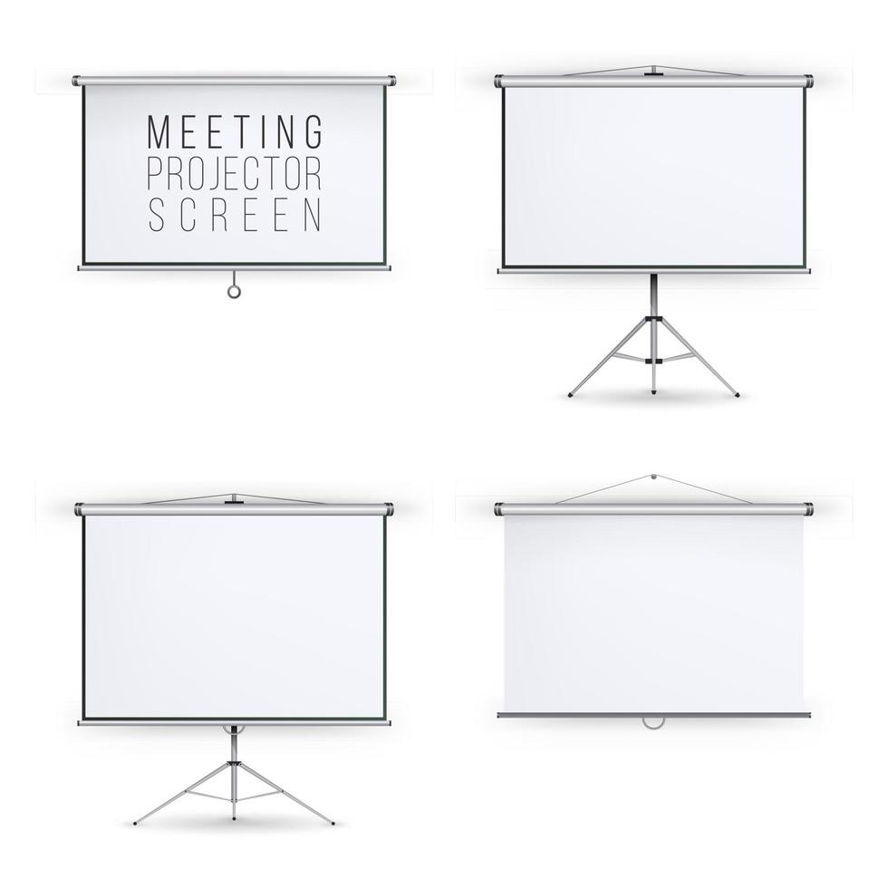 conjunto de vectores de pantalla de proyector de reunión