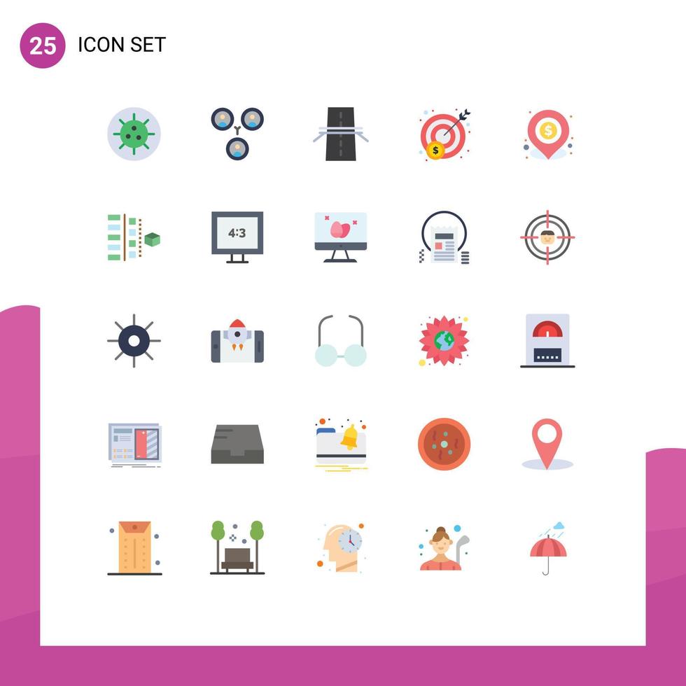 25 Thematic Vector Flat Colors and Editable Symbols of local lend creative banking profit Editable Vector Design Elements