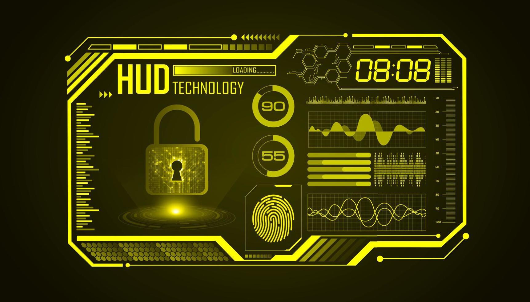 fondo de pantalla de tecnología hud moderna vector