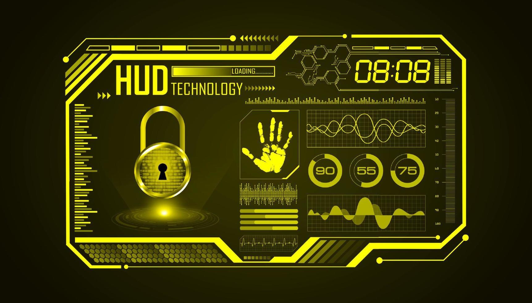 Modern HUD Technology Screen Background vector