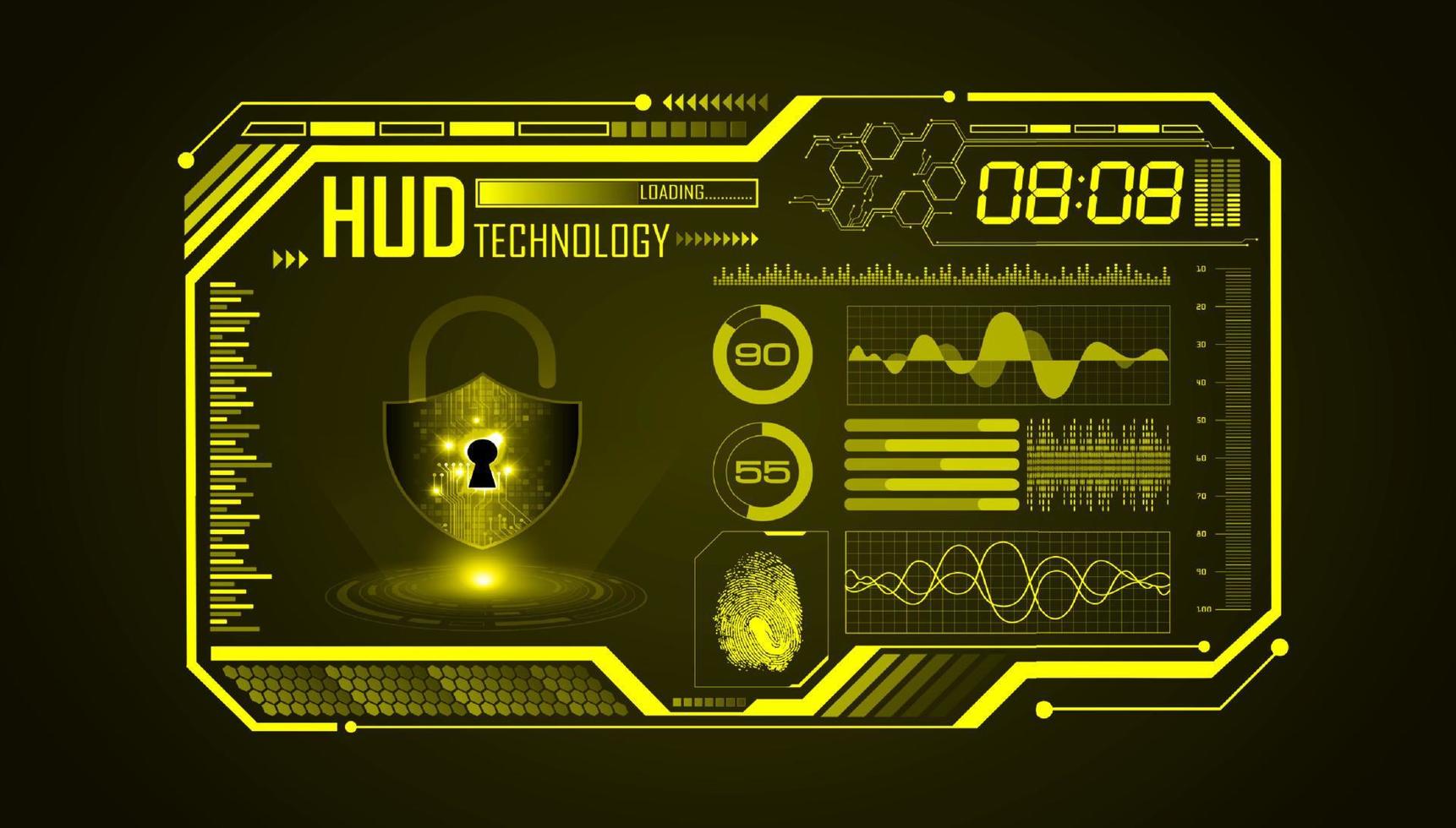 Modern HUD Technology Screen Background vector