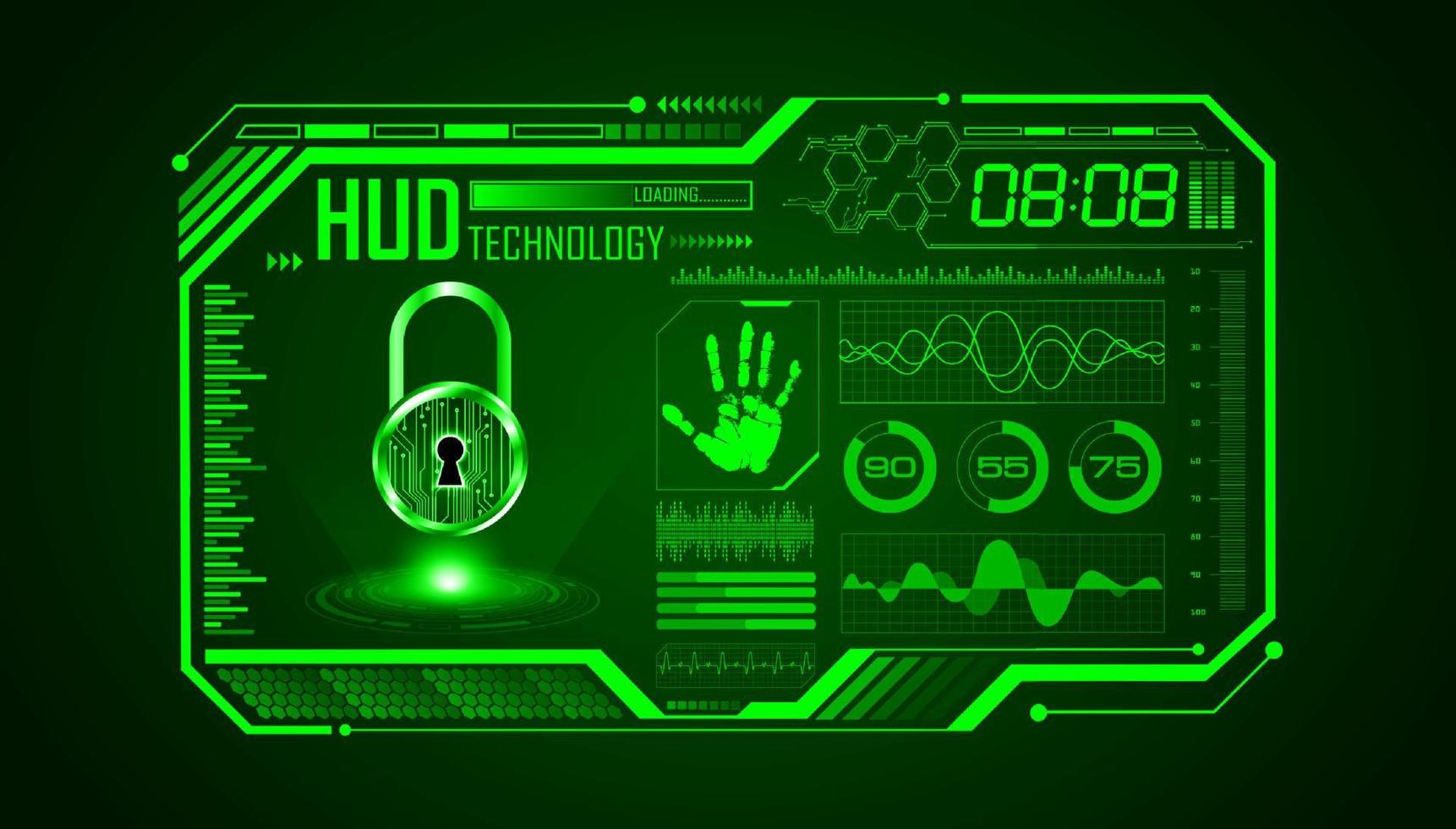 Modern HUD Technology Screen Background vector