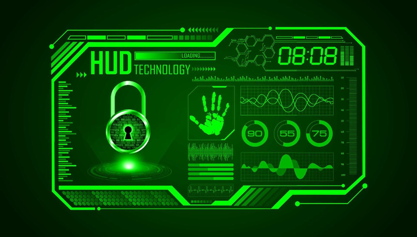 Modern HUD Technology Screen Background vector