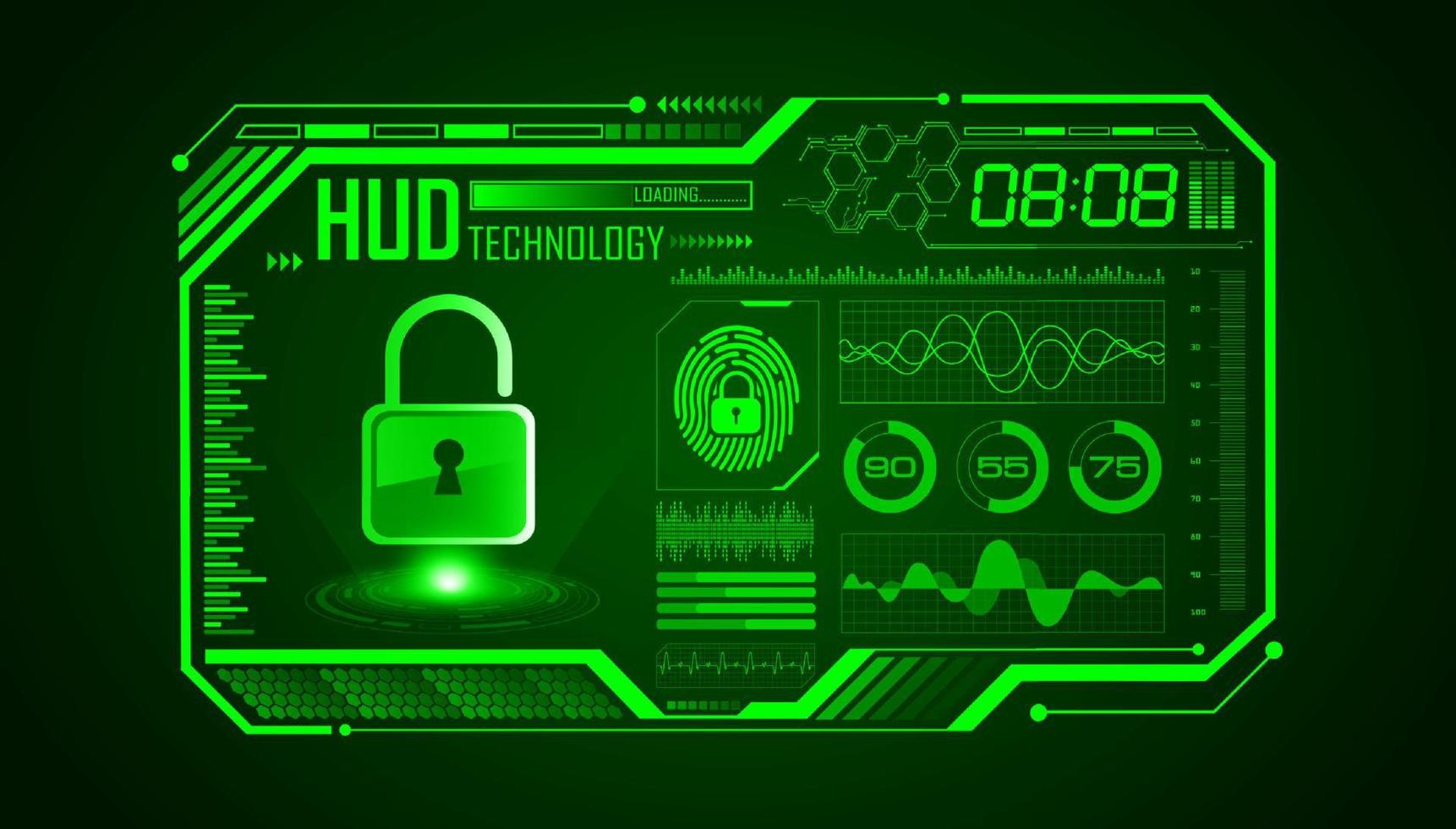 Modern HUD Technology Screen Background vector