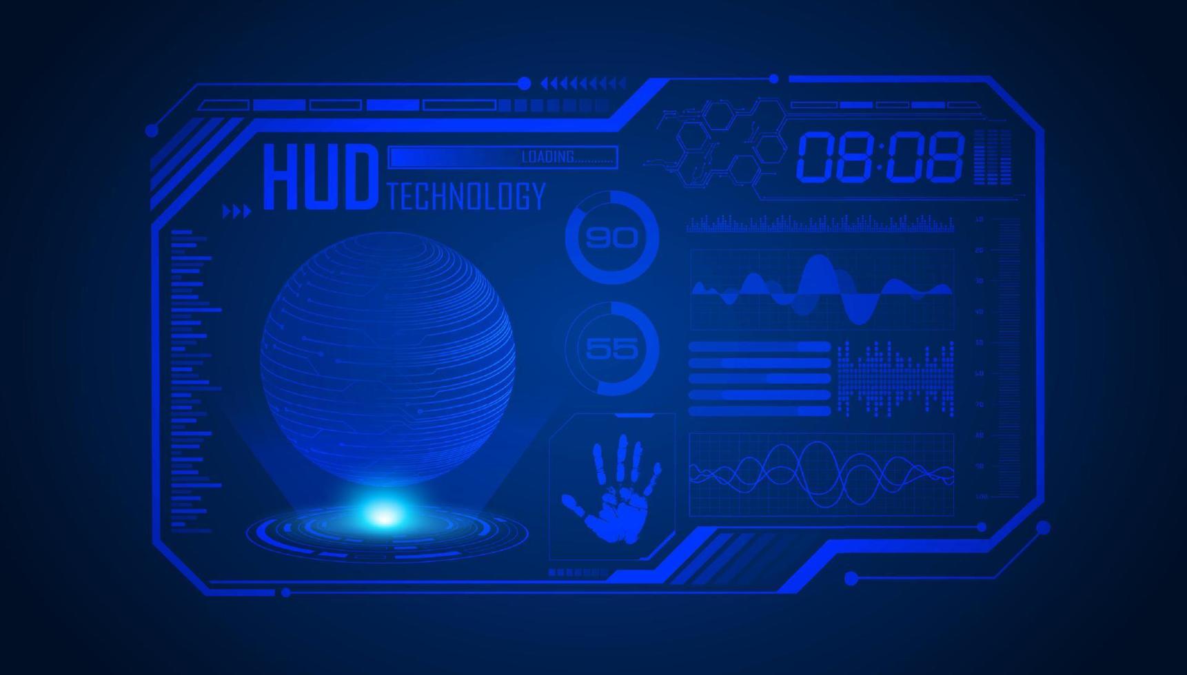 Modern HUD Technology Screen Background vector