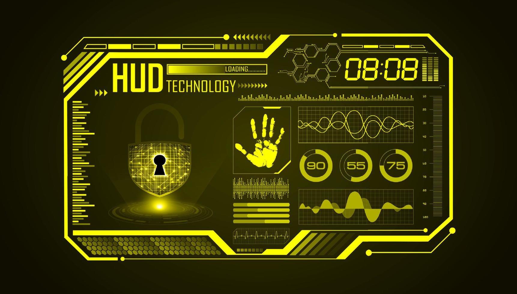 fondo de pantalla de tecnología hud moderna vector