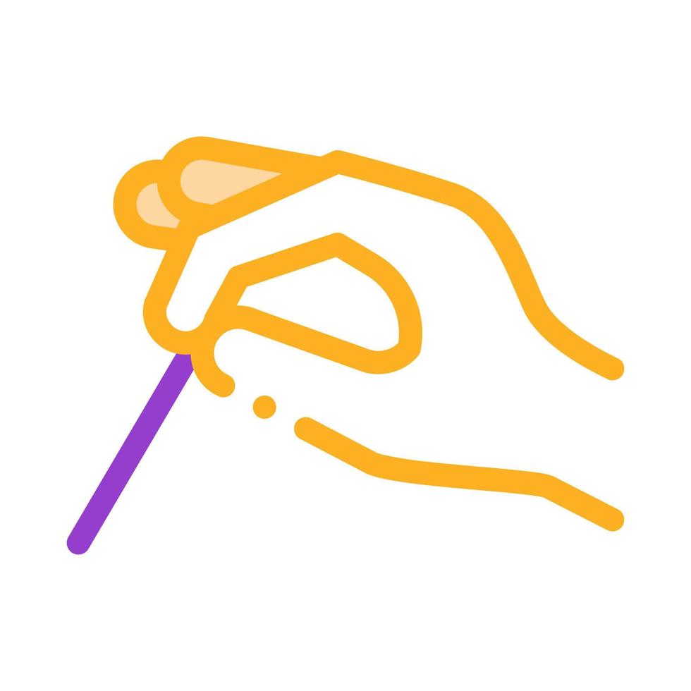 hand making acupuncture icon vector outline illustration